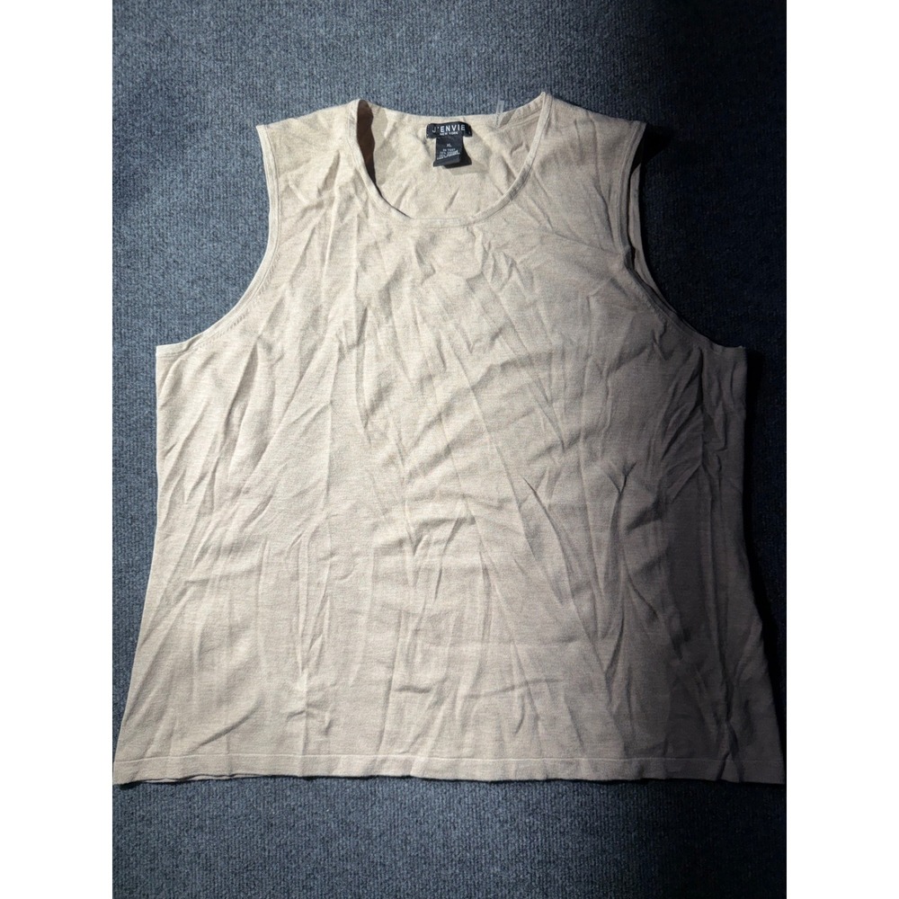 J'Envie‎ Tank Top Womens XL Tan Excellent Knit Sleeveless Viscose Shell XL